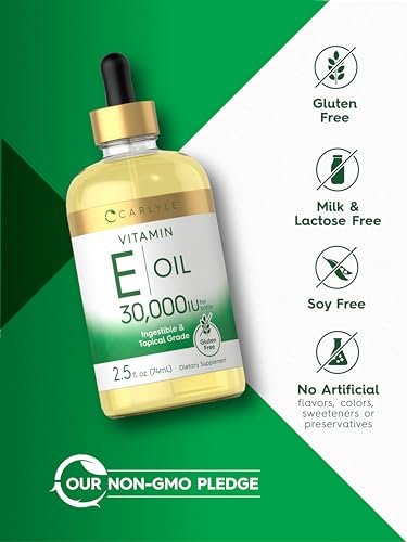 Carlyle Vitamin E Oil | 30,000 IU | 2.5 fl oz | Ingestible & Topical Grade | Moisturizing for Skin | Vegetarian, Non-GMO, Gluten Free Supplement - görsel 10