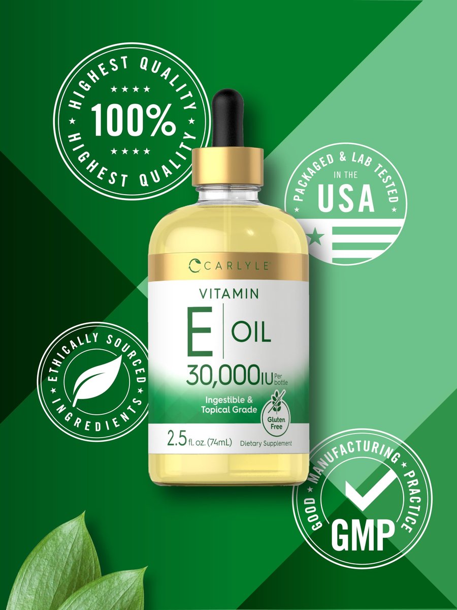 Carlyle Vitamin E Oil | 30,000 IU | 2.5 fl oz | Ingestible & Topical Grade | Moisturizing for Skin | Vegetarian, Non-GMO, Gluten Free Supplement - görsel 11