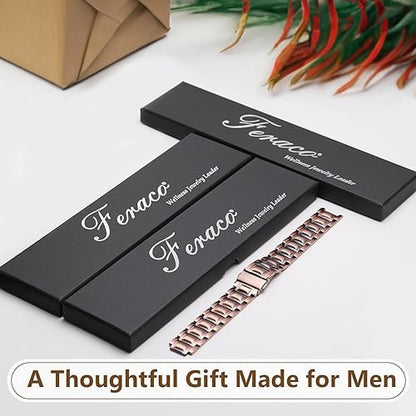 Feraco 3X Upgrade Copper Bracelets for Men, 99.99% Pure Copper Magnetic Bracelet with 3 Row Powerful 3500 Gauss Magnets, Jewelry Copper Gifts for Men
