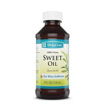 De La Cruz Ear Wax Remover and Earwax Softener, 100% Pure Sweet Oil for Ears, Gentle and Natural Ear Oil - Refill 4 Fl OZ