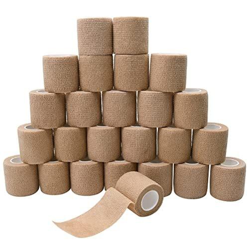 2" Self Adhesive Bandage Wraps, 24pcs Vet Wraps, Skin Color, 5 Yard Self Adherent Wraps for Sports, Wrist, Ankle and Swelling - görsel 1
