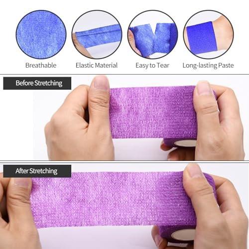 2" Self Adhesive Bandage Wraps, 24pcs Vet Wraps, Skin Color, 5 Yard Self Adherent Wraps for Sports, Wrist, Ankle and Swelling - görsel 7