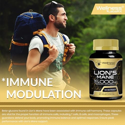 Lions Mane Supplement Capsules - 120 Count - Mushroom Supplement, Brain Supplements for Memory and Focus, Lion's Mane Mushroom Capsules - Cognitive & Immune Support, Focus Supplement - 2 Pack - görsel 15