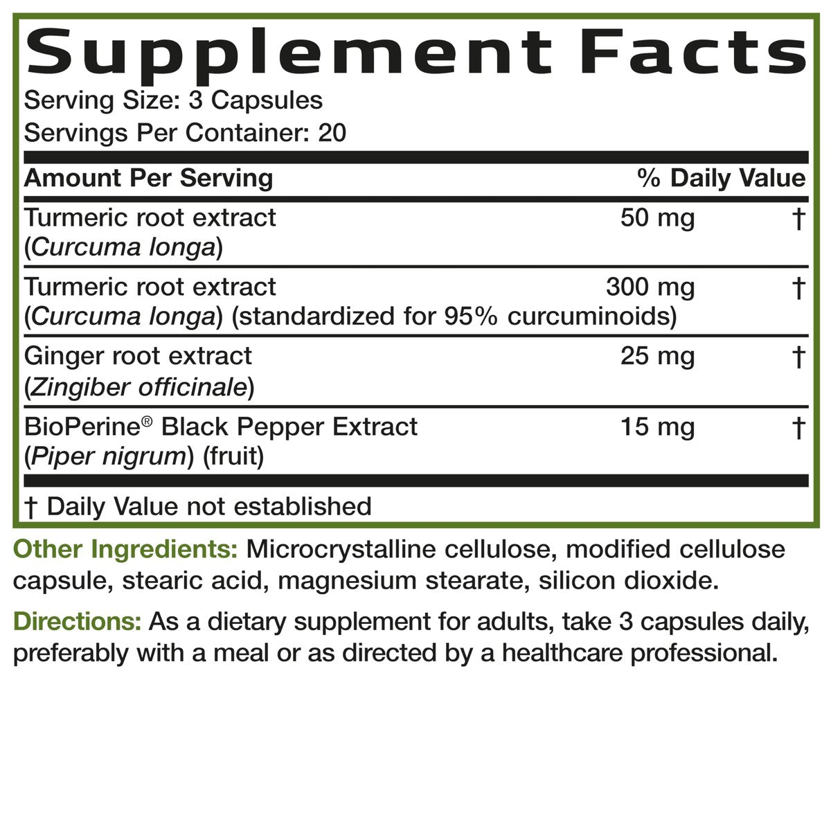 Bronson Turmeric + Ginger Extra Strength Joint Health & Digestion Support with BioPerine, Non-GMO, 60 Vegetarian Capsules - görsel 12