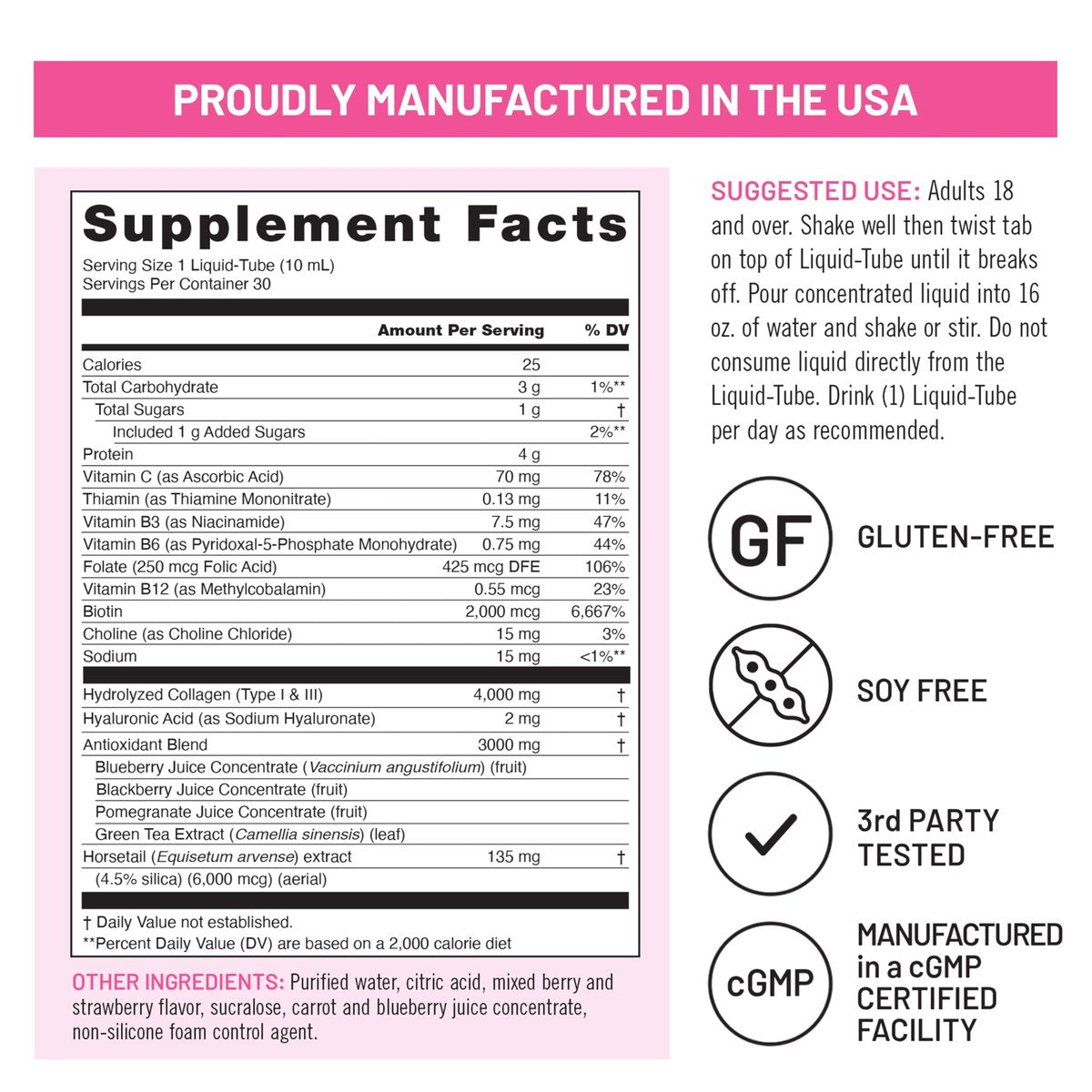 NatureWise Hydrolyzed Liquid Collagen for – Packaging: Pink box with individual tubes – Image 7
