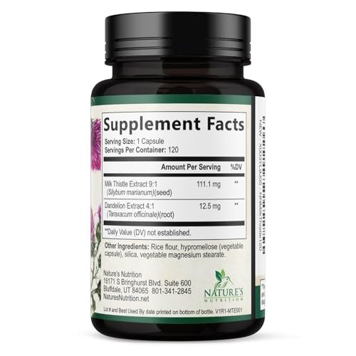 Milk Thistle Extract - Liver Cleanse Detox & Repair Formula - Natural Milk Thistle with Silymarin Marianum & Dandelion Extract - Natural Herbal Liver Health Supplement - Made in USA - 60 Capsules - görsel 6