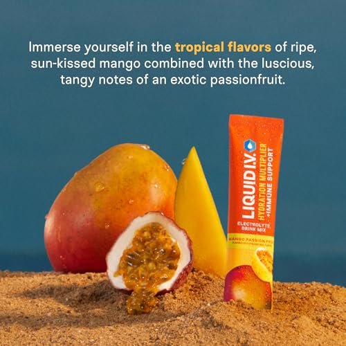 Liquid I.V.® Hydration Multiplier +Immune Support - Mango Passionfruit | Electrolyte Powder Drink Mix | 1 Pack (14 Servings) - görsel 4