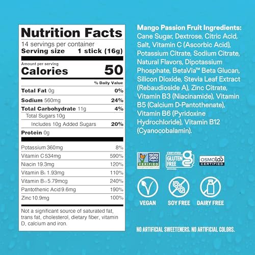 Liquid I.V.® Hydration Multiplier +Immune Support - Mango Passionfruit | Electrolyte Powder Drink Mix | 1 Pack (14 Servings) - görsel 12