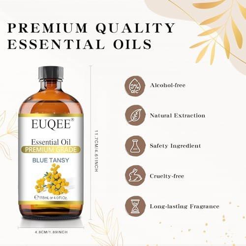 EUQEE Blue Tansy Essential Oil 118mL/4oz Pure Blue Tansy Oil Premium Essential Oil for Diffuser, Soap Making, Skin Care with Glass Dropper - görsel 8