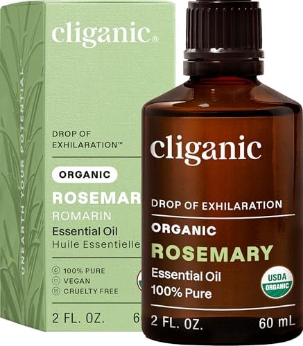 Cliganic Organic Rosemary Essential Oil, 2oz – 100% Pure & Undiluted: No synthetic ingredients, fillers, or – Image 1