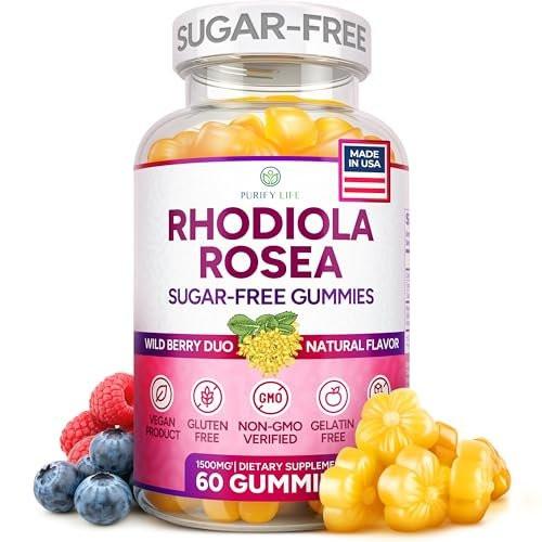 Sugar-Free Rhodiola Rosea Gummies (1500mg/Serving) Cortisol Detox & Adrenal Support Rhodiola Rosea Supplement for Mood, Stamina & Performance, Motivation, Non-GMO, 60 Vegan Chews - görsel 16