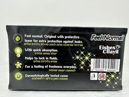 Feel Normal Disposable Black Panty Liners for Women 36 pcs with Protective Layer for Extra Protection Against Leaks