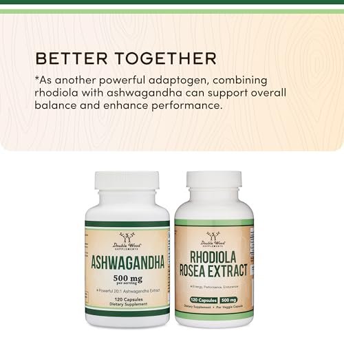 Ashwagandha Capsules, 120 Count (500mg Extract 20:1 Potency) Adaptogen Stress Relief by Double Wood - görsel 7