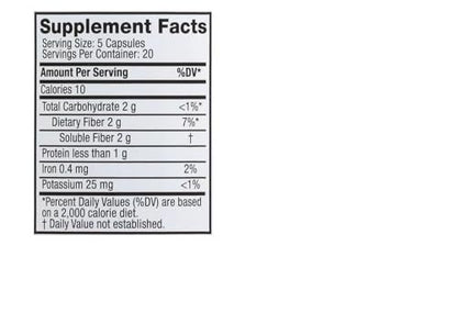 Leader Daily Psyllium Husk Powder Supplement, 3-in-1 Fiber Digestive Health, Plant Based 100% Natural Psyllium Husk Fiber, Sugar-Free, Gluten Free, Non-GMO (Compare to Metamucil) 100 Capsules