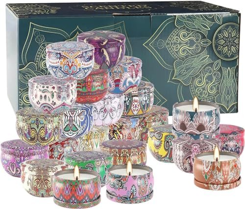 Howemon 24 Pack Scented Candles Set for Home, Relaxing Stress Relief, Aromatherapy - Natural Soy Wax and Fragrance - Gifts for Women, Mom, Best Friend, Wife, Birthday - görsel 3
