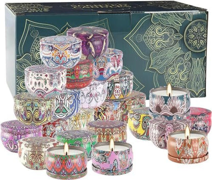 Howemon 24 Pack Scented Candles Set for Home, Relaxing Stress Relief, Aromatherapy - Natural Soy Wax and Fragrance - Gifts for Women, Mom, Best Friend, Wife, Birthday