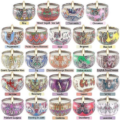 Scented Candles Gift Set, 2.5 oz Soy Wax Aromatherapy Candle for Home, Romantic Candles Gift for Mother Day Christmas Valentines Birthday (24 Pack)