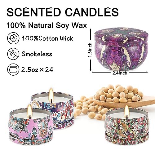 Scented Candles Gift Set, 2.5 oz Soy Wax Aromatherapy Candle for Home, Romantic Candles Gift for Mother Day Christmas Valentines Birthday (24 Pack) - görsel 15
