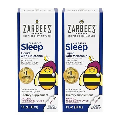 Zarbee's Kids Sleep Supplement Liquid with 1mg Melatonin; Drug-Free & Effective; Easy to Take Natural Berry Flavor for Children Ages 3 and Up; 1 Fl Oz Bottles, Pack of 2 - görsel 5