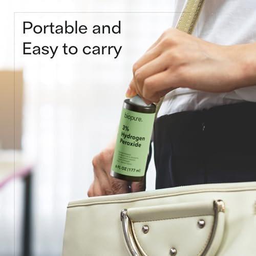 Biopure Hydrogen Peroxide 6 Fl Oz Spray – Convenient Non-Aerosol Spray Bottle with 3% Hydrogen Peroxide | Hydrogen Peroxide 3% First Aid Topical Antiseptic for Minor Cuts and Abrasions (2-Pack) - görsel 8