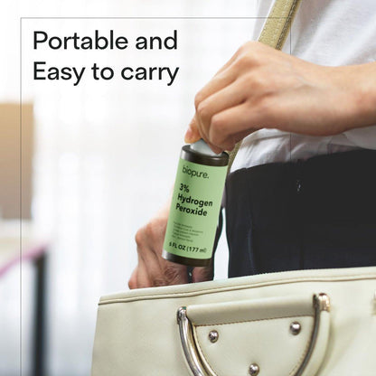 Biopure Hydrogen Peroxide 6 Fl Oz Spray – Convenient Non-Aerosol Spray Bottle with 3% Hydrogen Peroxide | Hydrogen Peroxide 3% First Aid Topical Antiseptic for Minor Cuts and Abrasions (2-Pack)