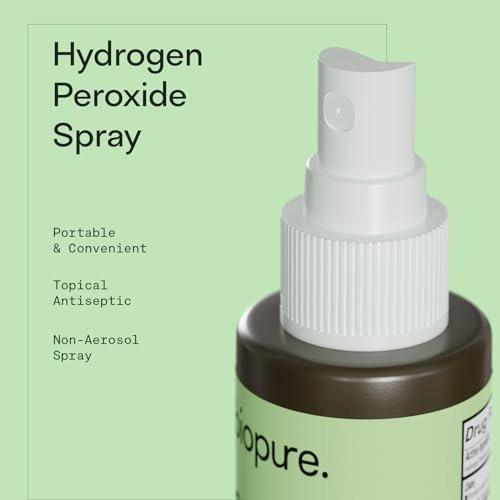 Biopure Hydrogen Peroxide 6 Fl Oz Spray – Convenient Non-Aerosol Spray Bottle with 3% Hydrogen Peroxide | Hydrogen Peroxide 3% First Aid Topical Antiseptic for Minor Cuts and Abrasions (2-Pack) - görsel 4