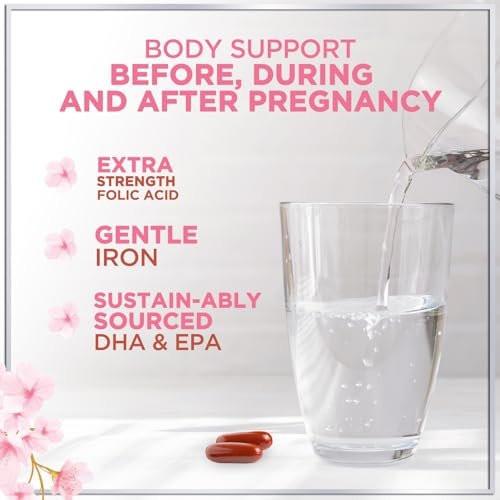Prenatal Vitamins for Women - Prenatal Multivitamin with Folic Acid & Omega 3 DHA Fetal Development Support - Pregnancy Vitamin Supplement with Vitamin A, C, D, B6, B12 & Iron - 120 Softgels - görsel 1