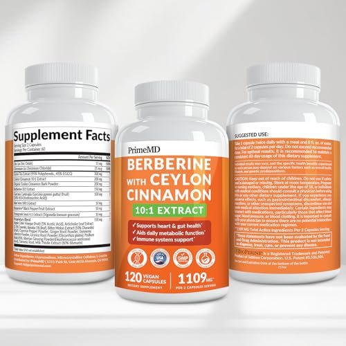21-in-1 Berberine Supplement with Ceylon Cinnamon Capsules - Dihydroberberine with Chromium, Bitter Melon & Green Tea Extract - Berberine with Ceylon Cinnamon for Energy Support (120 Ct) (Pack of 1) - görsel 11