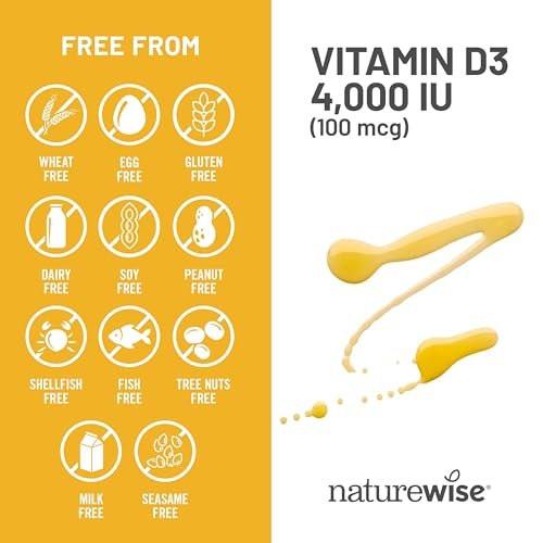 NatureWise Vitamin D3 4000iu (100 mcg) 1-Year Supply for Immune Support, Healthy Muscle Function, and Bone Health - Non-GMO, Gluten-Free in Organic Extra Virgin Olive Oil, (Mini Softgel), 360 Count - görsel 5