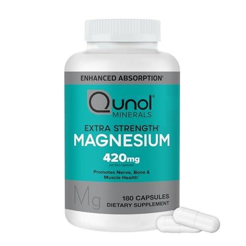 Qunol Magnesium Capsules 420mg, 100% DV, High Absorption Magnesium Supplement, Extra Strength, Bone and Muscle Health Supplement, 180 Count - görsel 3
