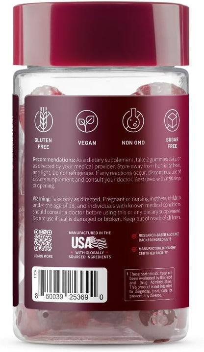 Snap Supplements Heart Beets Organic Beet Root Gummies - Cardiovascular Support for Men & Women, Pomegranate, Red Spinach, Heart Health & Circulation, Sugar Free, Cherry, 60 Gummies