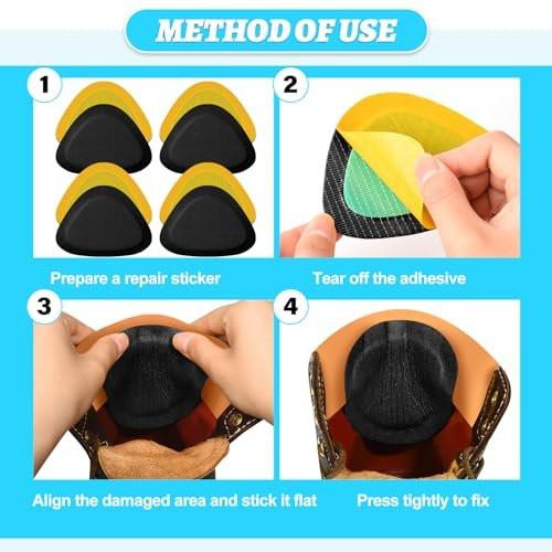 4 Pair Leather Heel Pads, Heel Grips Liner Cushions for Pain Relief, Inserts for Women/Men Loose Shoes Improved Shoe Fit and Comfort (Black) - görsel 11