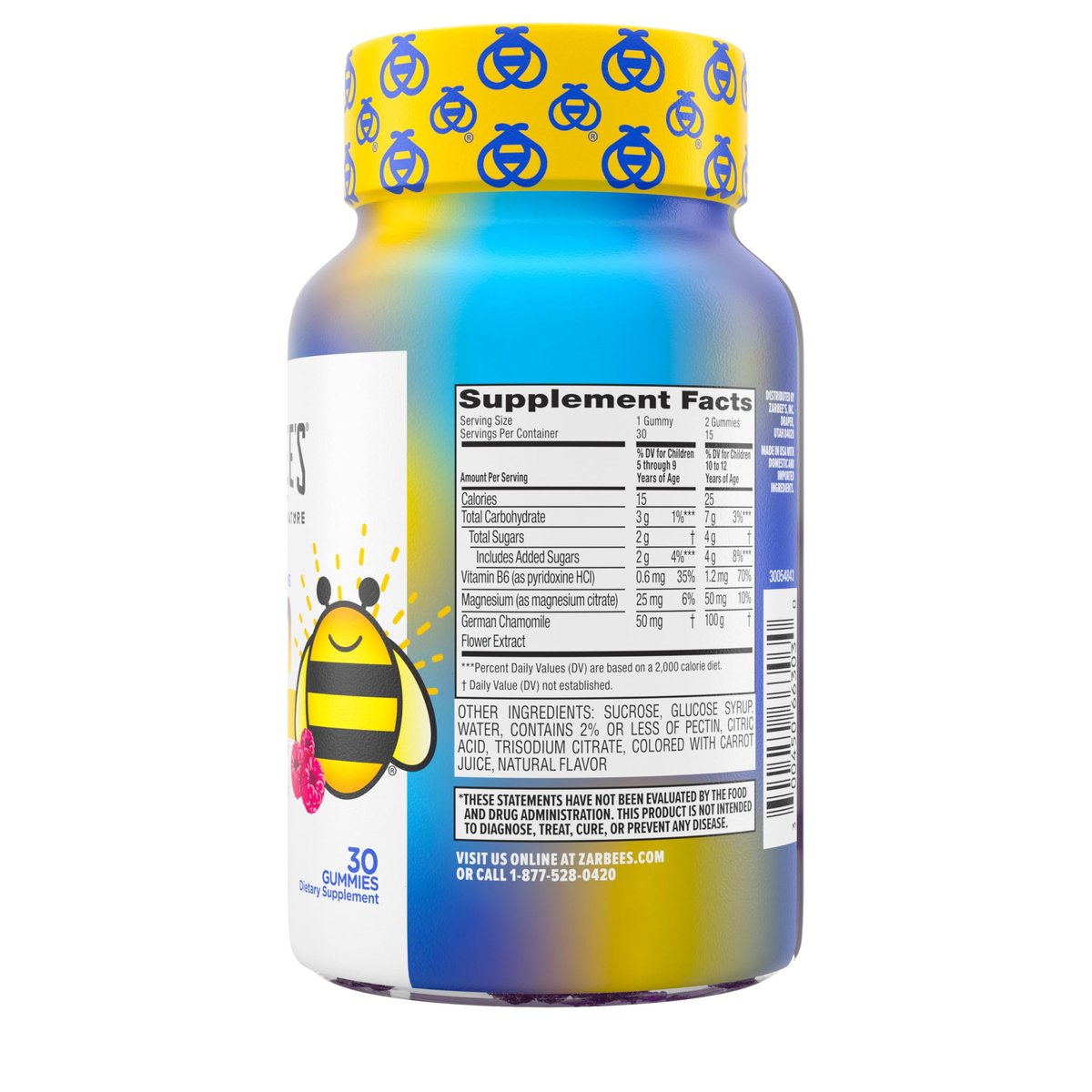 Zarbee’s Kids Calm Gummies with Magnesium, for Kids Ages 5+, Melatonin-Free, Support for a Calm Mind & Body, Chamomile & Vitamin B6, Natural Raspberry Flavor, 30 ct - görsel 17