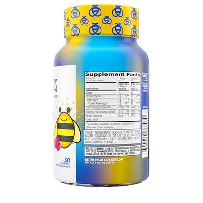 Zarbee’s Kids Calm Gummies with Magnesium, for Kids Ages 5+, Melatonin-Free, Support for a Calm Mind & Body, Chamomile & Vitamin B6, Natural Raspberry Flavor, 30 ct