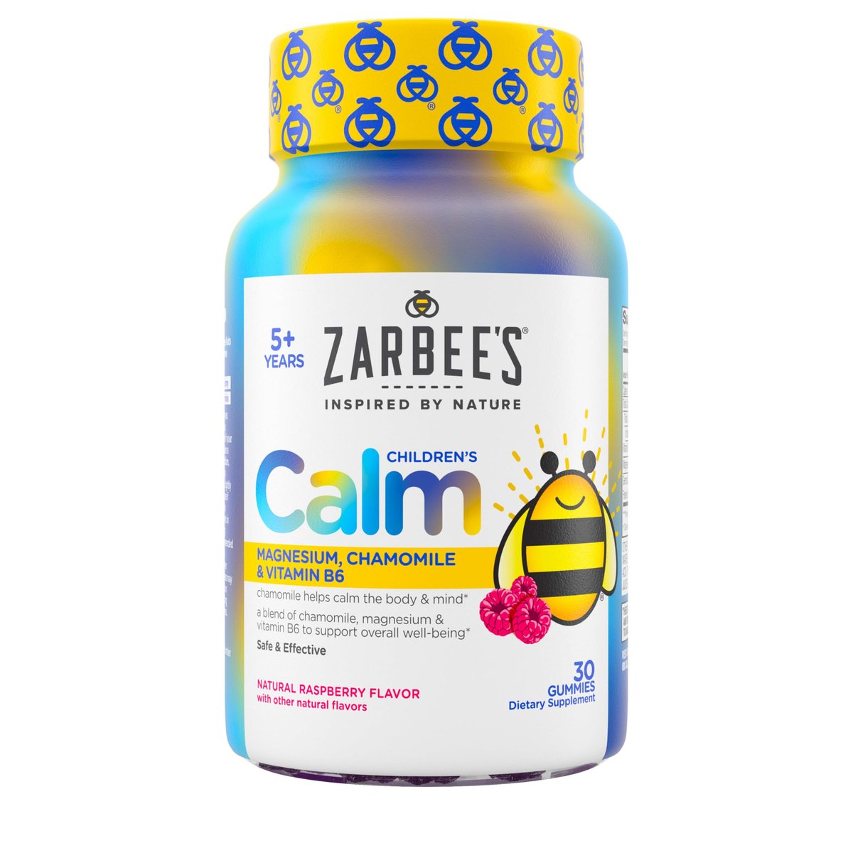 Zarbee’s Kids Calm Gummies with Magnesium, for Kids Ages 5+, Melatonin-Free, Support for a Calm Mind & Body, Chamomile & Vitamin B6, Natural Raspberry Flavor, 30 ct - görsel 1