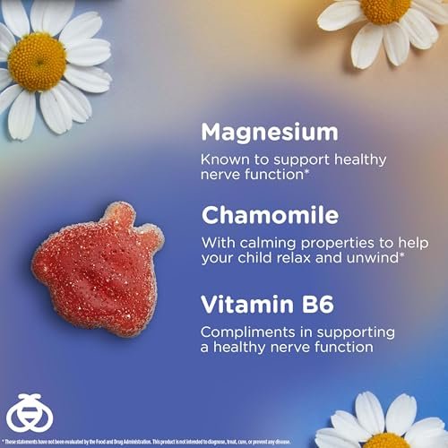 Zarbee’s Kids Calm Gummies with Magnesium, for Kids Ages 5+, Melatonin-Free, Support for a Calm Mind & Body, Chamomile & Vitamin B6, Natural Raspberry Flavor, 30 ct - görsel 4