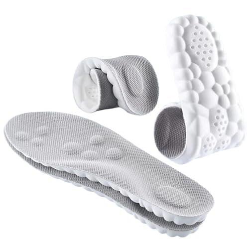 4D Cloud Technology Super Soft Comfort Insoles - U-Shape Memory Foam, Cloud Feeling, Sports Memory Foam (Gray, Men 9-10.5/Women 10.5-12) - görsel 1