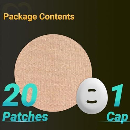 Amolyfe Dexcom G7 Overpatches, 20 pcs Dexcom G7 & Stelo Adhesive Patches Waterproof, 1 pc Reusable Protective CGM Sensor Cover, Breathable, Long-Lasting, Hypoallergenic, No Residue on Dexcom (TAN)