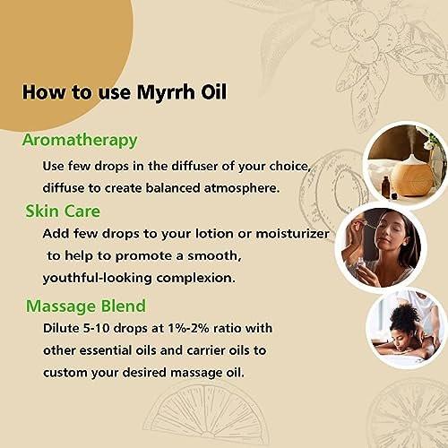 GM Gumili Frankincense and Myrrh Essential Oil Set, 2 Pack x 30ml, 100% Pure Undiluted Essential Oils for Diffuser, Aromatherapy, Meditation & Skin Care - görsel 1