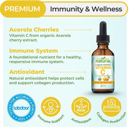 Why Not Natural Organic Liquid Vitamin C Drops Supplement - 2 Fl Oz (Pack of 1)