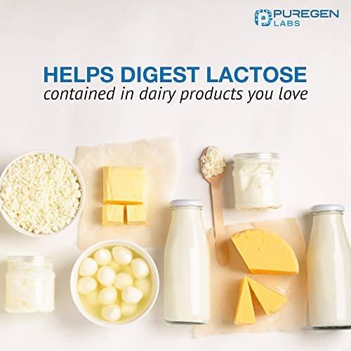 Puregen Labs Dairy Relief Natural Fast Acting Lactase Enzyme 3000 FCC, Lactose Intolerance Pills | 2 Pack - 180 Caplets Total - görsel 8