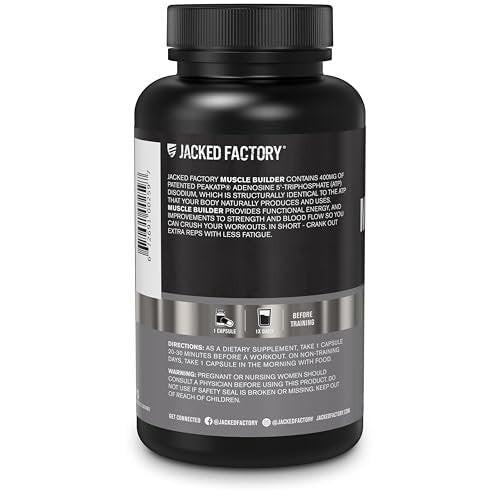 Jacked Factory Essentials Muscle Builder - ATP Muscle Builder for Men with Peak ATP to Support Muscle Gain, Enhance Athletic Performance, & Increase Strength - 30 Capsules - görsel 7
