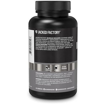 Jacked Factory Essentials Muscle Builder - ATP Muscle Builder for Men with Peak ATP to Support Muscle Gain, Enhance Athletic Performance, & Increase Strength - 30 Capsules