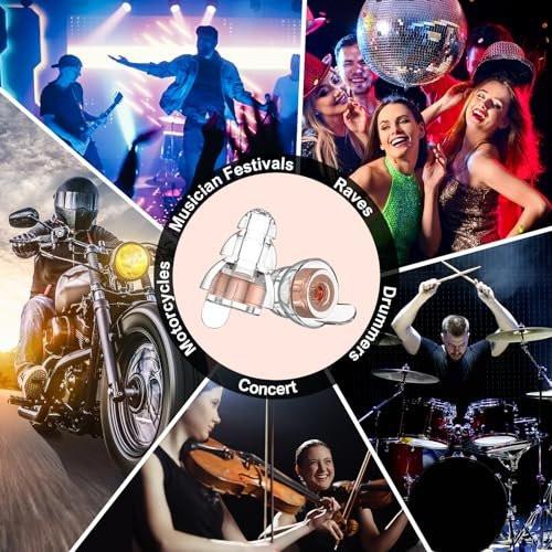 High Fidelity Concert Earplugs for Concerts Musicians, Earplugs for Noise Reduction, 24db Advanced Filter Technology Ear Protection for Music Festivals, DJ's, Nightclub, Drummers - 2 Pairs (Pink) - görsel 8