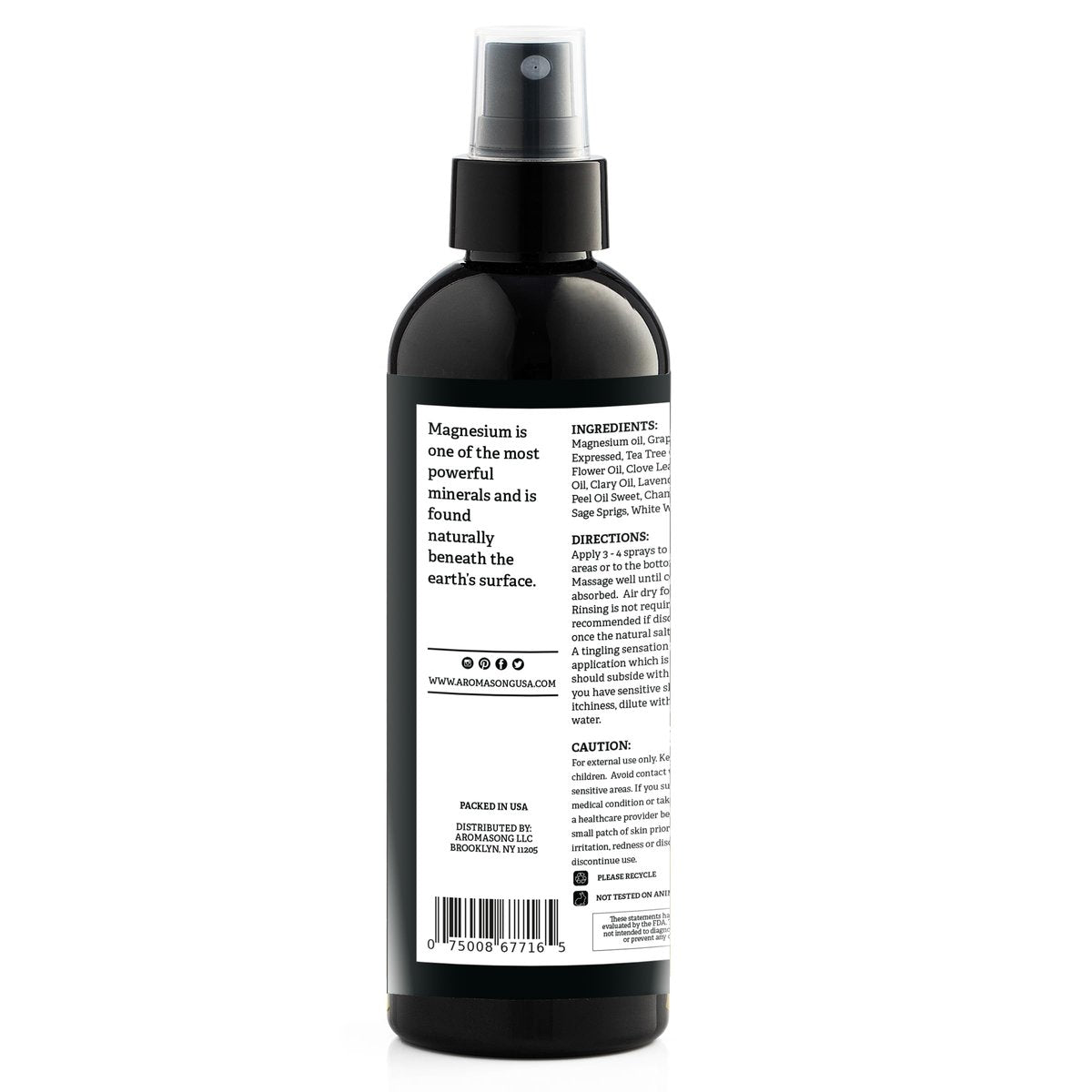 Aromasong Magnesium Oil Spray Lavender - Extra Strength (23mg in Each Spritz) 8 Oz - Natural and Pure Magnesium Oil for Feet - Made in The USA - for Leg Discomfort and Promotes a Calm Sleep - görsel 13