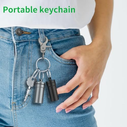 Urekt Portable Ear Plug Carrying Case, Waterproof Metal Earplug Case Keychain Container Holder (2 Pack)