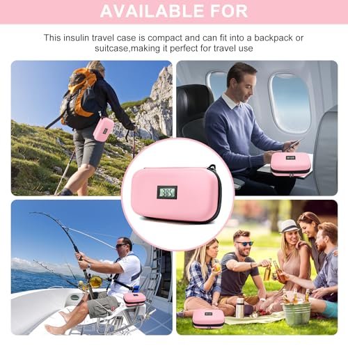 Gosemai TSA Approved Insulin Cooler Travel Case Medication Cooler for Travel with Thermometer Temperature Display Diabetic Medication Organizer Medical Travel Cooler Bag with 2 Ice Pack - görsel 12