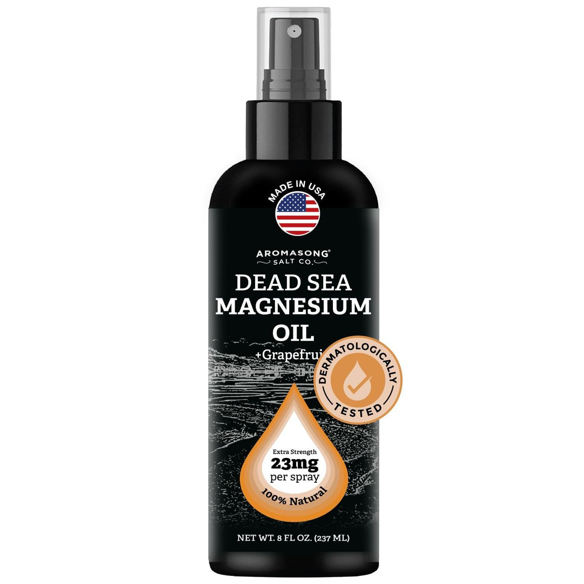 Aromasong Magnesium Spray Grapefruit - Extra Strength (23mg in Each Spritz) 8 Oz - Natural and Pure Magnesium Oil Spray - Made in The USA - for Leg Discomfort and Promotes a Calm Sleep - görsel 1