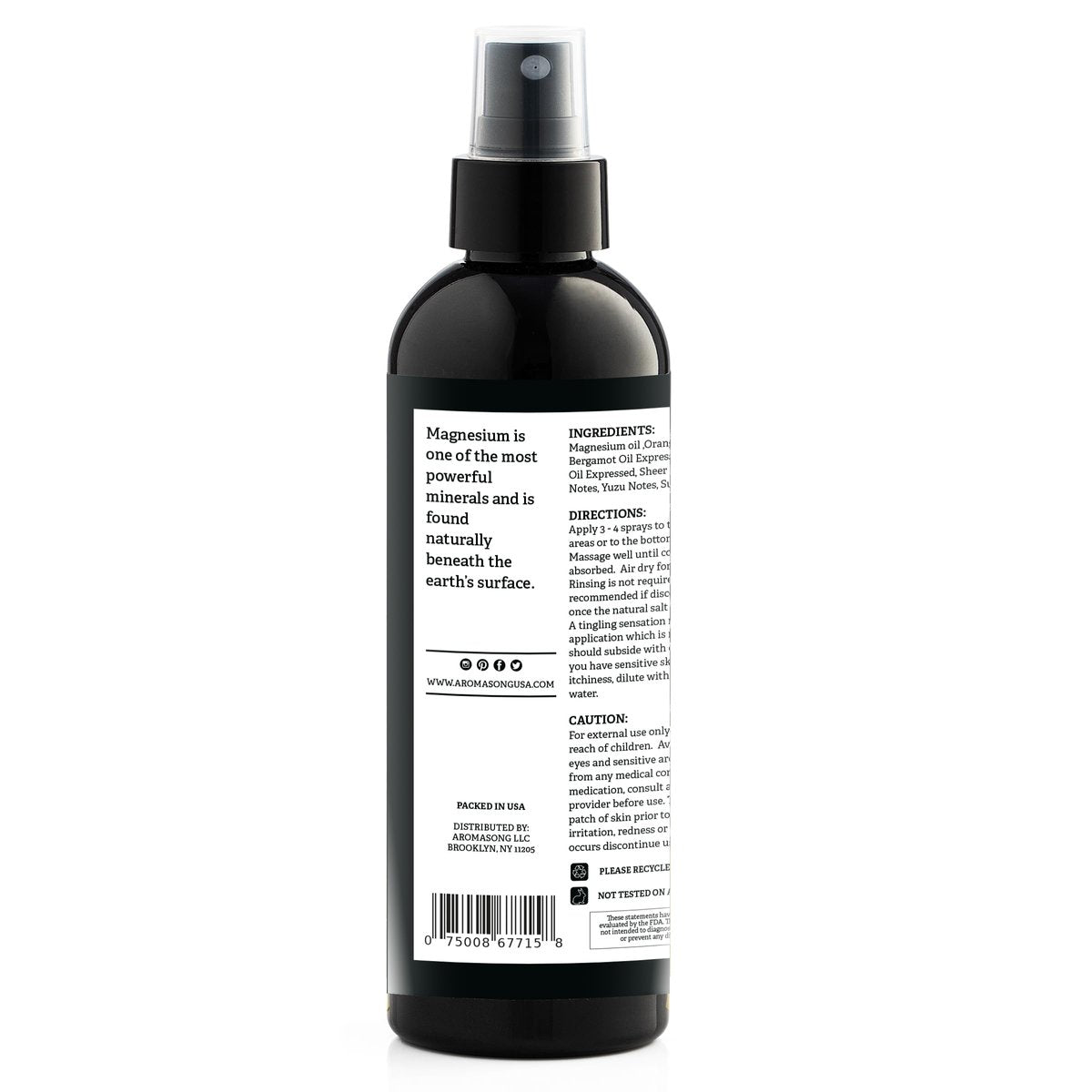 Aromasong Magnesium Spray Grapefruit - Extra Strength (23mg in Each Spritz) 8 Oz - Natural and Pure Magnesium Oil Spray - Made in The USA - for Leg Discomfort and Promotes a Calm Sleep - görsel 15