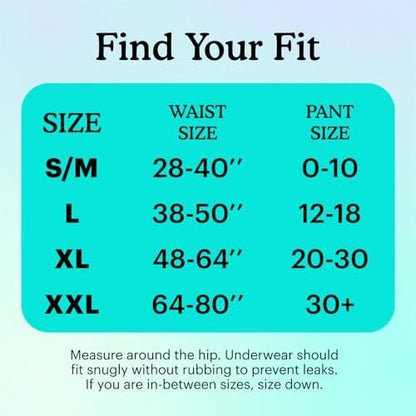 Because Premium Maximum Absorbency Adult Incontinence and Postpartum Bladder Leak Underwear for Women, Heavy Absorbency, Disposable, Black, Large, 20 Count
